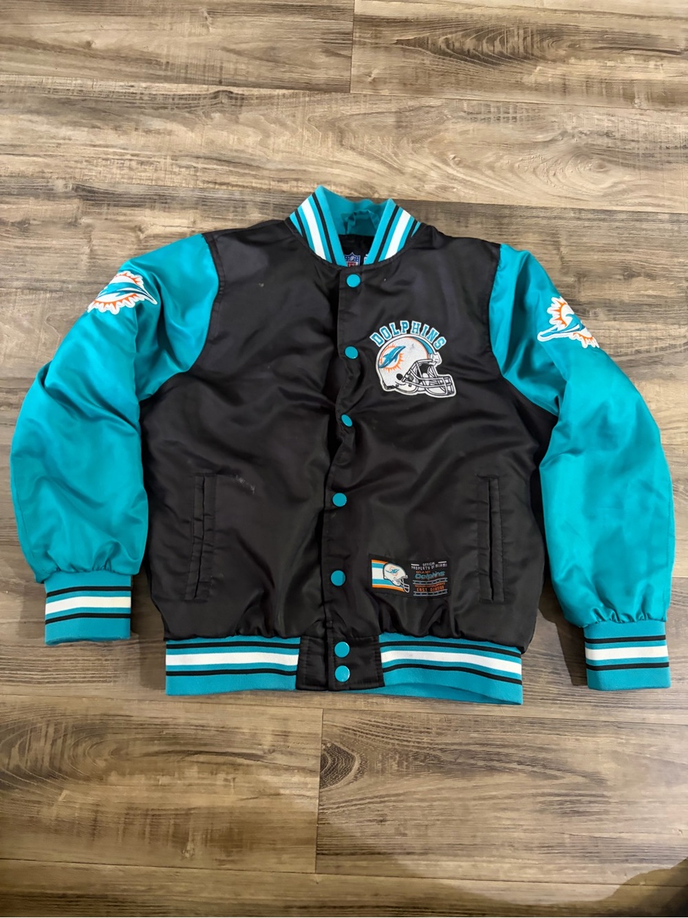 Miami Dolphins varsity Satin bomber kids jacket